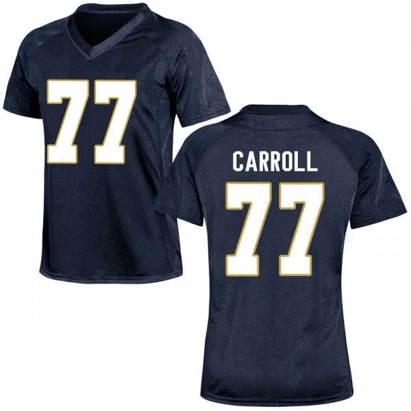 Quinn Carroll Notre Dame Fighting Irish NCAA Women's #77 Navy Blue Game College Stitched Football Jersey NSG8555XW
